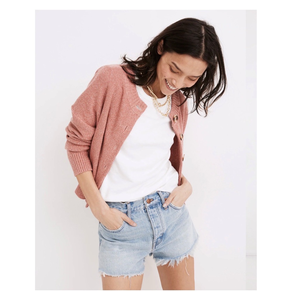 Madewell High-Rise Light Wash Denim Shorts - Classic Blue